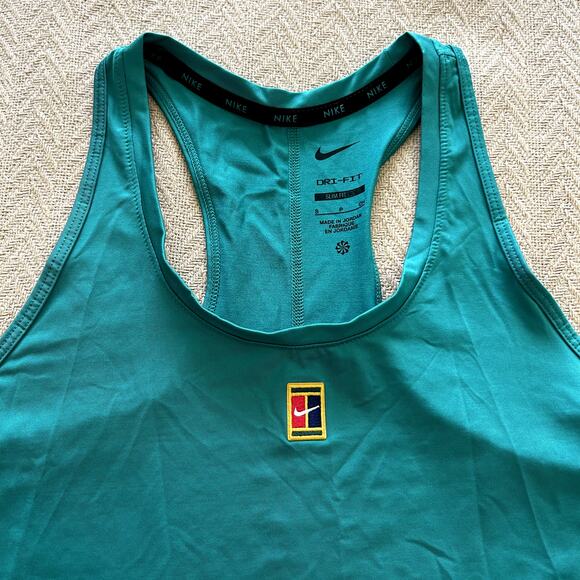 Nike Dri Fit Women´s Court Heritage Tennis Green Racerback Tank Top Size S - Picture 4 of 9